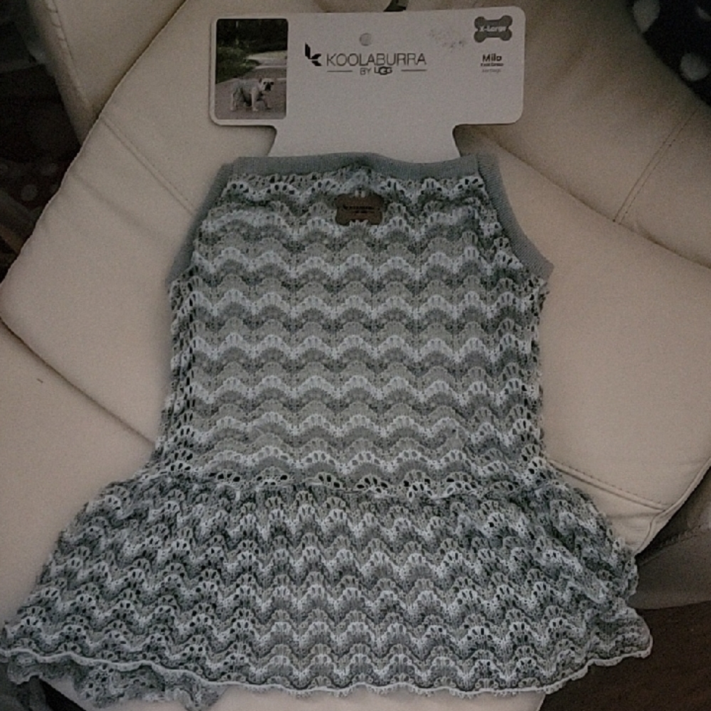 UGG Gray/Green Crochet Dog Dress XL